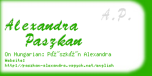 alexandra paszkan business card